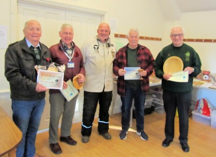 Ed Oliver with the winners of the November certificates